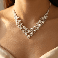 Vintage Pearl Sunflower Jewelry Set