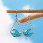 Blue Ocean Wave Teardrop Earrings