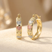 Heart Shaped Cubic Zirconia Gold Stud Earrings