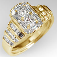 Elegant Silver Plated Bridal Style Square Zirconia Ring