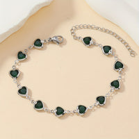 Elegant Stainless Steel Multicolor Heart Link Clutch Bracelet