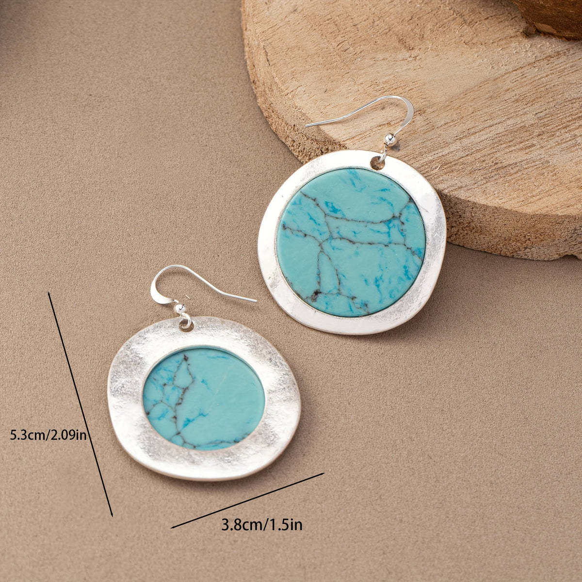 Vintage Style Bohemian Round Turquoise Earrings