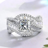 Elegant Gold White Plated Wide Band Intricate Zirconia Ring