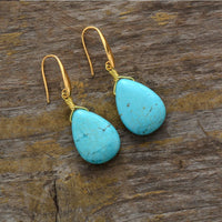 Elegant Vintage Turquoise Teardrop Earrings