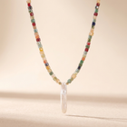 Colorful Natural Stone Square Beaded Necklace