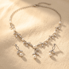 Silver Jewelry Set Necklace Earrings