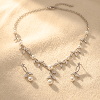 Silver Jewelry Set Necklace Earrings