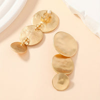Hammered Gold Disc Statement Earrings