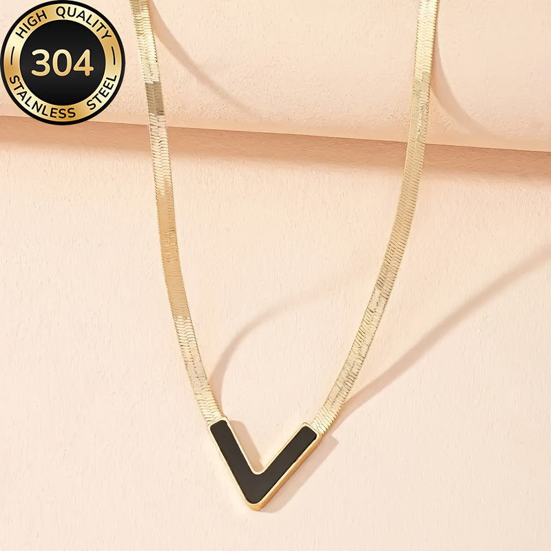 Sleek Minimalist Chain V-Shaped Pendant Necklace