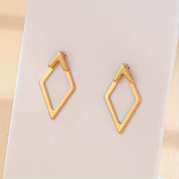 Geometric Gold Plated Cutout Earrings