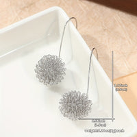 Handcrafted Silver Wire Flower Drop Earrings