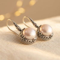 Sienna Silver Pearl Inlay Earrings