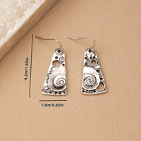 Bohemian Geometric Spiral Engraved Ethnic Drop Earrings