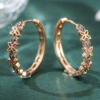 Elegant Bohemian Multi Color Zirconia Floral Butterfly Earrings