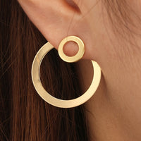 Minimalist Geometric Double Circle Drop Earrings