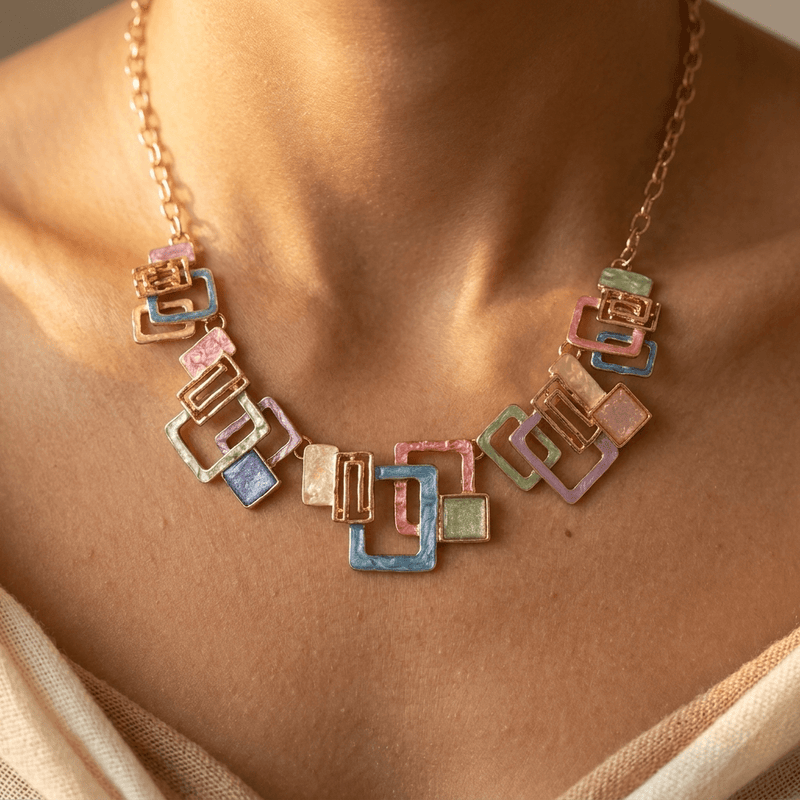 Geometric Square Hollow Jewelry Set