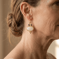 Elegant Retro Gold Plated Oval Dangle Earrings