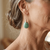 Elegant Natural Stone Amazonite Teardrop Earrings