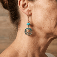 Vintage Red Copper Bohemian Drop Earrings