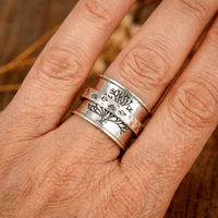 Vintage Hand Carved Tree of Life Spinner Ring