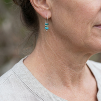 Minimalist Boho Style Turquoise Bead Hook Earrings