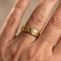 Vintage Celestial Moon & Star Gold Plated Ring
