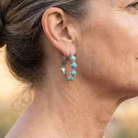 Elegant Bohemian Diamond Turquoise U-Shape Earrings