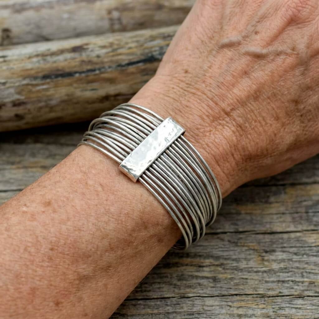 Handmade Silver Design Vintage Wire Wrap Bracelet