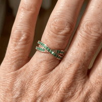Elegant Minimalist Crossover Twisted Gold Plated Zirconia Ring