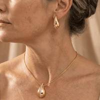Golden Pavé Teardrop Jewelry Set