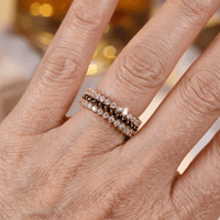 Elegant Full Circle Three Rows Zirconium Gold Plated Ring