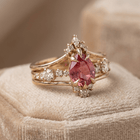 Elegant Garnet Crystalline Gold Ring