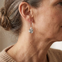 Minimalist Vintage Hammered Silver Disc Hoop Earrings