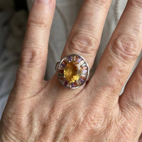 Romantic Oval Champagne Colored Zircon Stones Ring