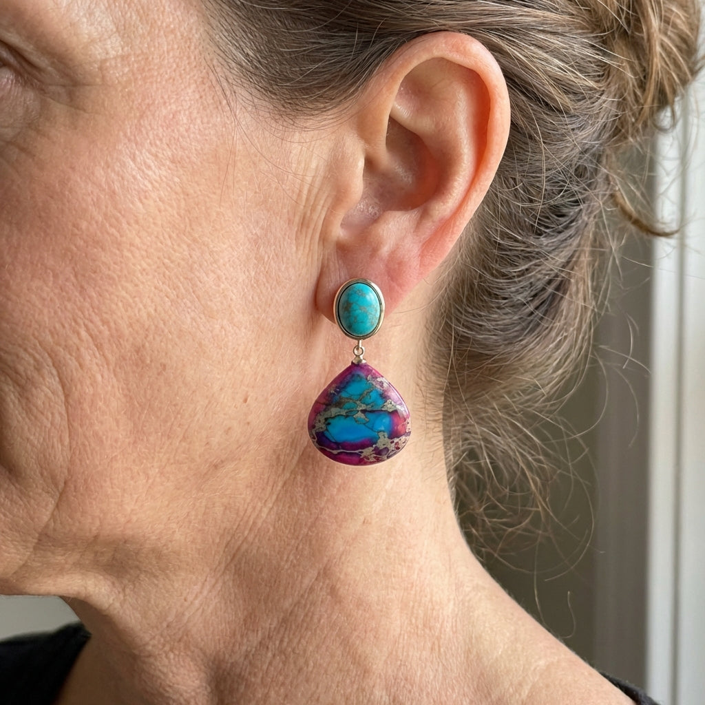 Bohemian Handcrafted Emperor Jasper Earrings