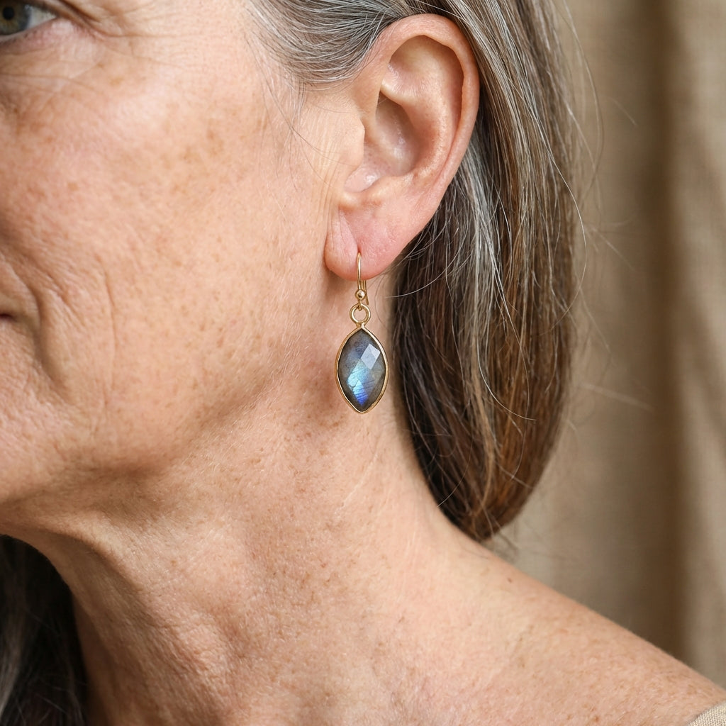 Vintage Style Labradorite Dangle Earrings