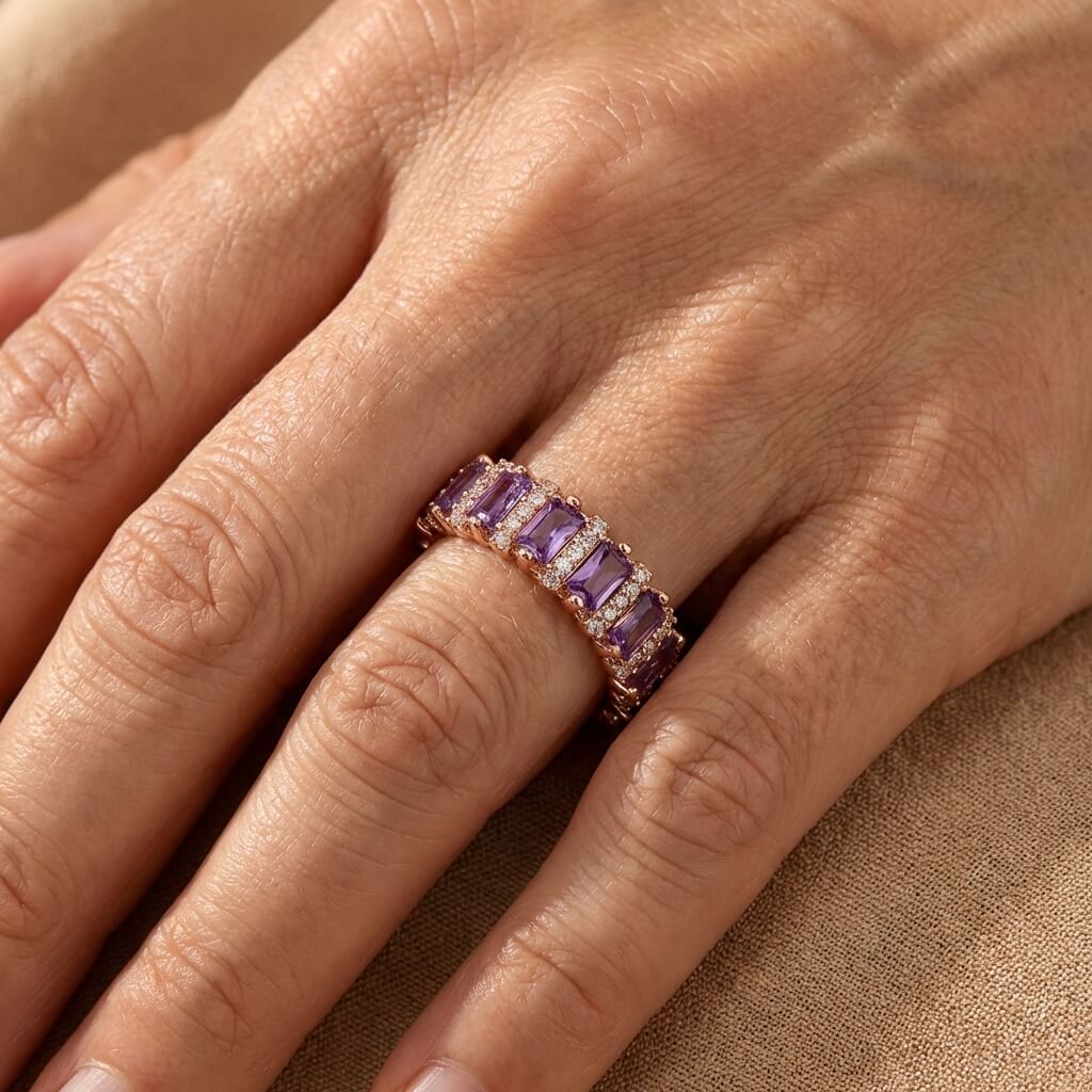Vintage Palace Style Full Circle Purple Zirconia Ring