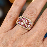 Classic Retro Style Water Drop Cut Cubic Zirconia Ring