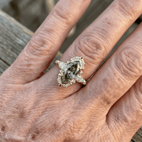 Elegant Green Cubic Zirconia Copper Engagement Ring