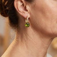Vintage Bohemian Green Cubic Zirconia Golden Claw Earrings