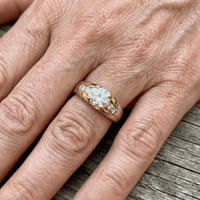 Elegant Gold Plated Wide Zirconia Crystal Statement Ring