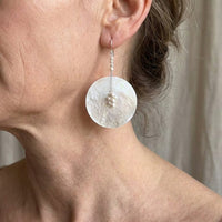 Minimalist Shell & Faux Pearl Drop Earrings