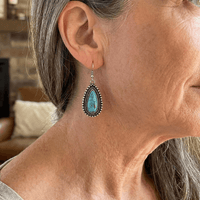 Vintage Retro Turquoise Inlaid Earrings