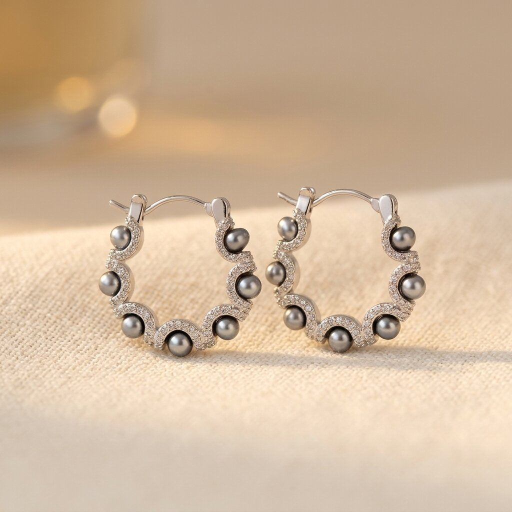Elegant Vintage-Inspired Chic Alloy Hoop Earrings