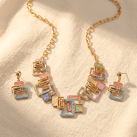 Geometric Square Hollow Jewelry Set