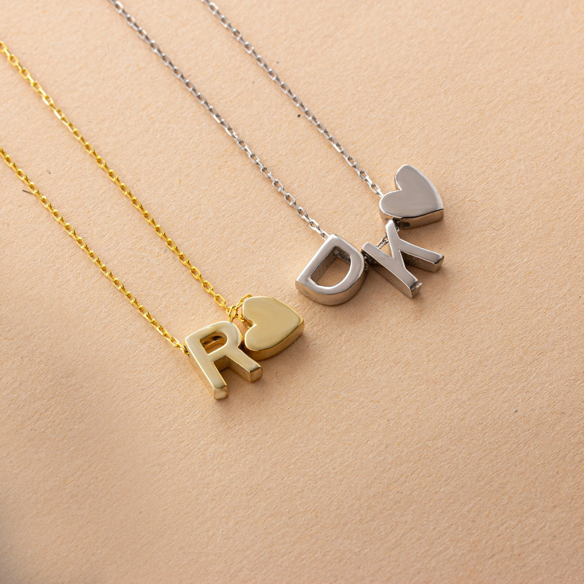 Personalized Letter & Heart Initial Necklace