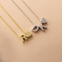 Personalized Letter & Heart Initial Necklace