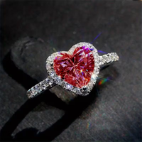 Ruby Halo Heart Ring