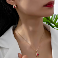 Ruby Teardrop Royal Set