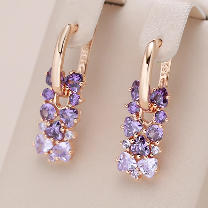 Earrings Purple Elegant
